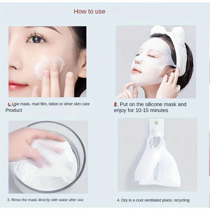 1pc 3D Silicone Mask - Reusable Mask Cover - Facial Moisturizing